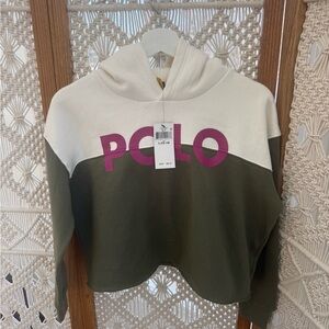 Polo by Ralph Lauren Girls Cream and Olive Hoodie